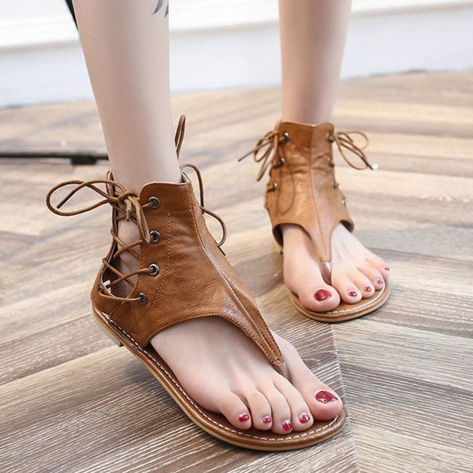 lace up flip flops